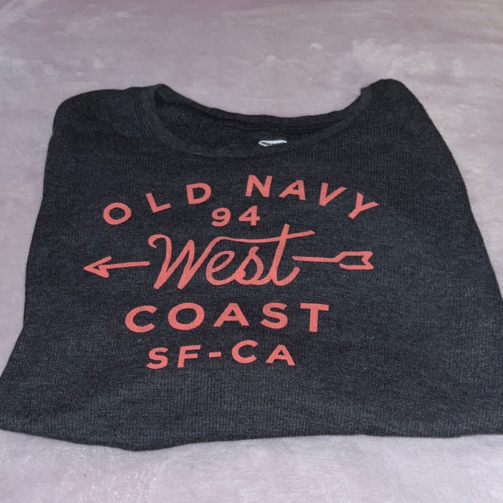 Old Navy Charcoal Sweater with Red Graphic
